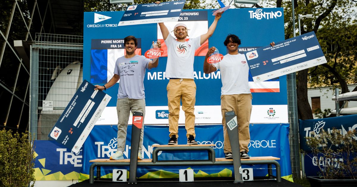 Will McMillan in third place at the PWA Torbole